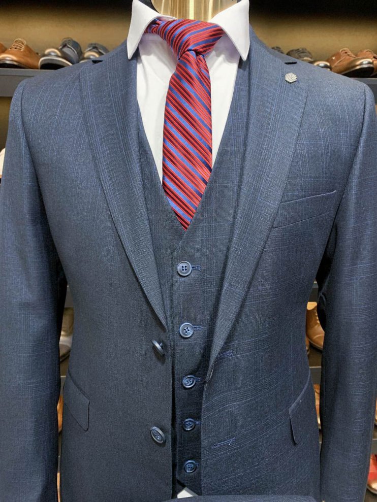 Костюм MIR 3-ка Синий в микроклетку