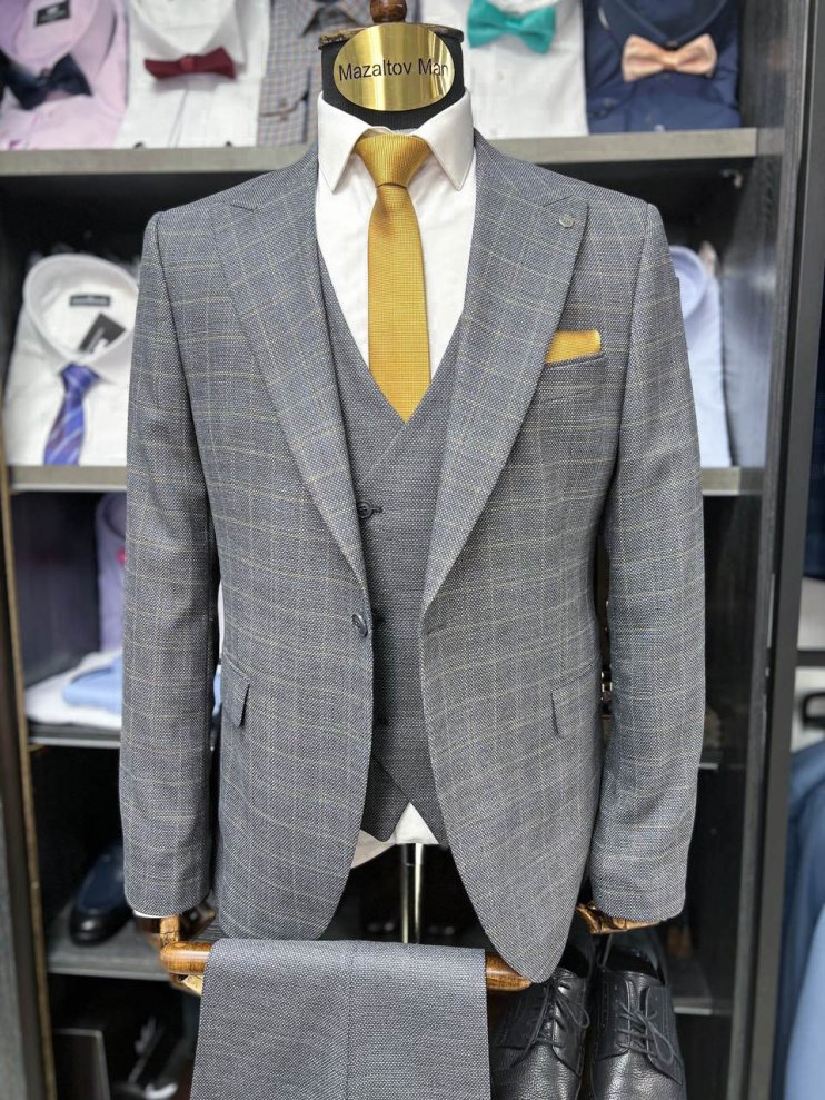 Костюм MAZALTOVMAN 3-ка Серый в клетку