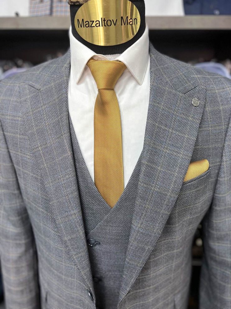 Костюм MAZALTOVMAN 3-ка Серый в клетку