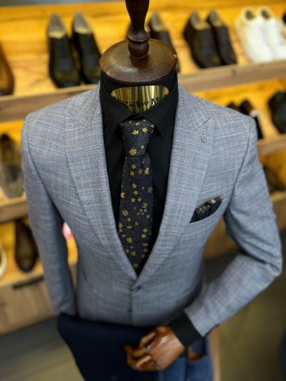 Пиджак MAZALTOVMAN Premium Серый в полоску