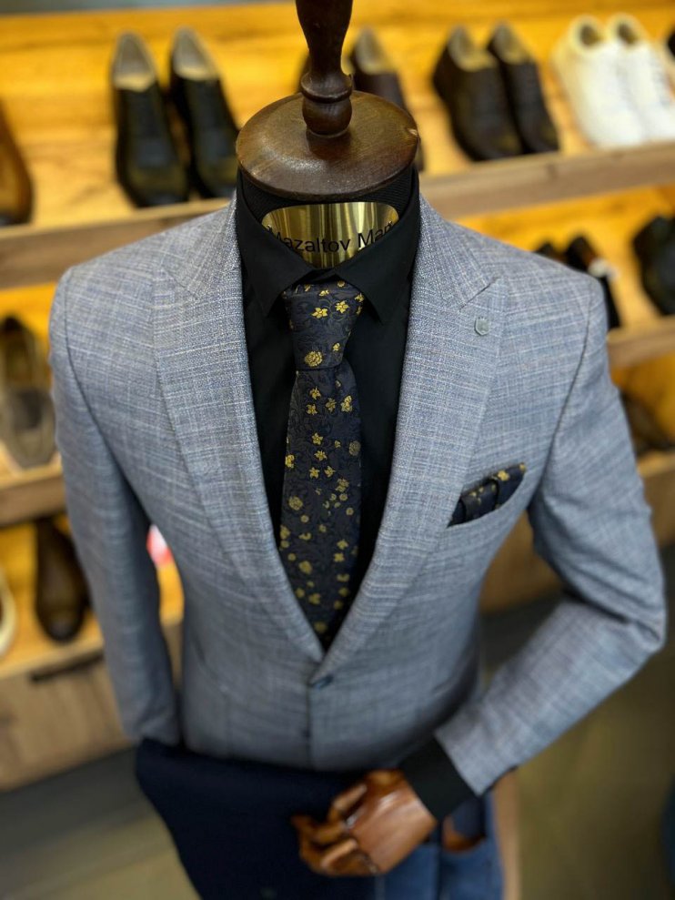 Пиджак MAZALTOVMAN Premium Серый в полоску