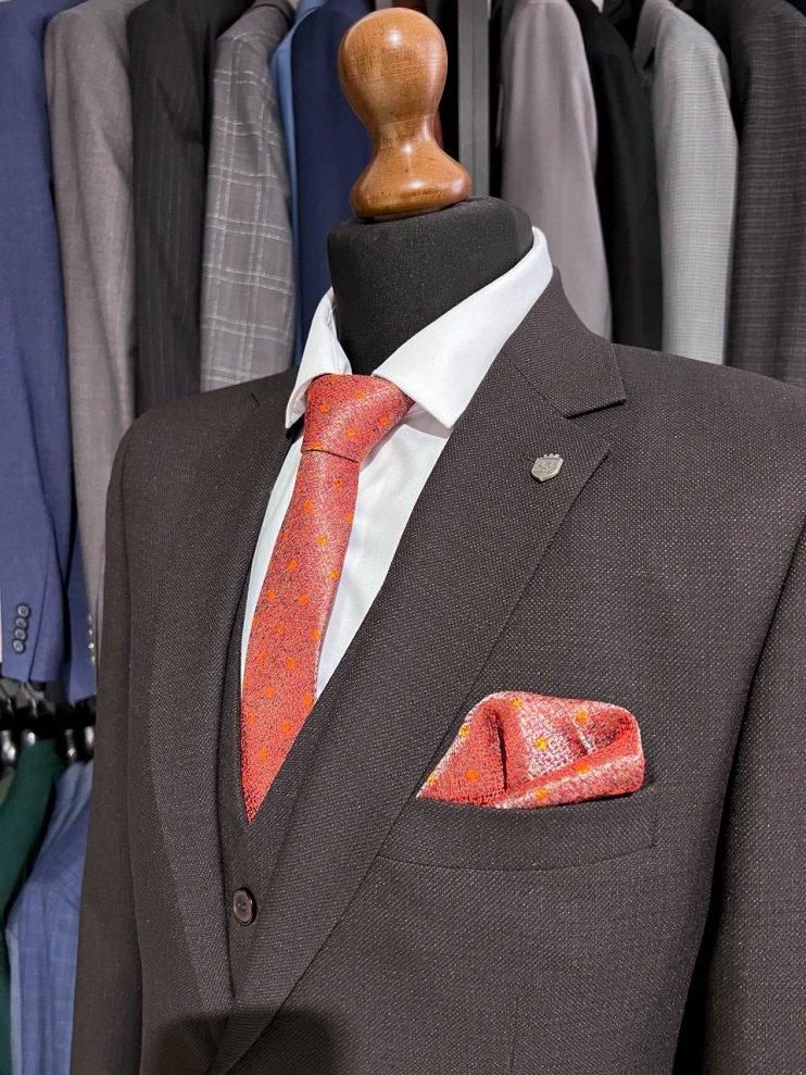 Костюм MIR 3-ка Коричневый фактурный