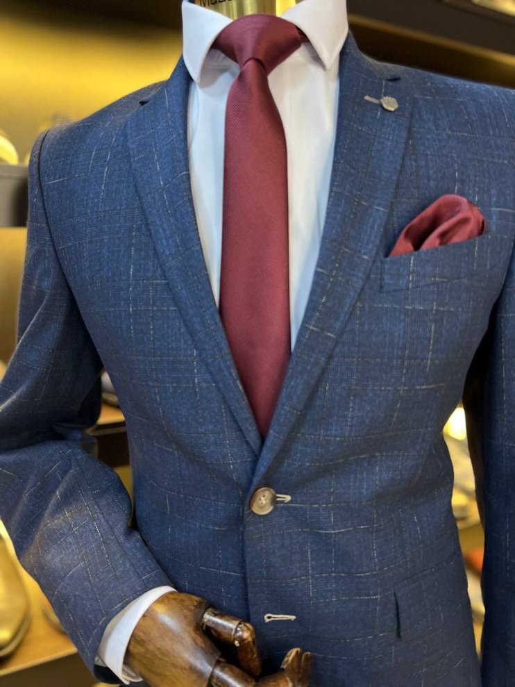 Костюм MAZALTOVMAN Premium 2-ка Синий в клетку