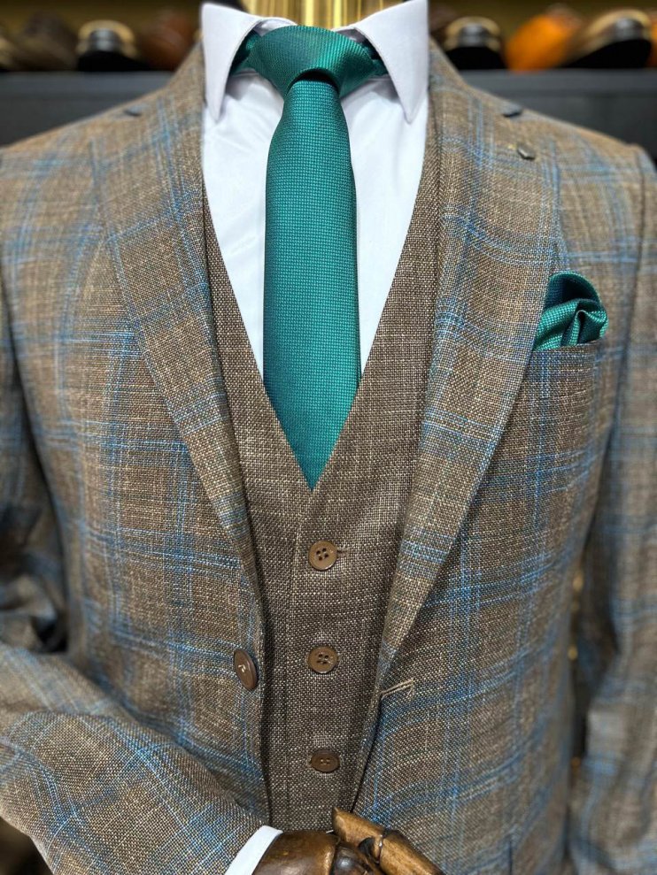 Костюм MAZALTOVMAN 3-ка Коричневый в клетку